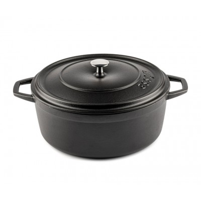 Hlboký liatinový hrniec Hosse, Black Onyx, Ф28 - Liatinový hrniec