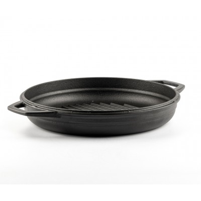 Emajlová liatinová panvica na grilovanie Hosse, Black Onyx, Ф22cm - Plochá liatinová panvica