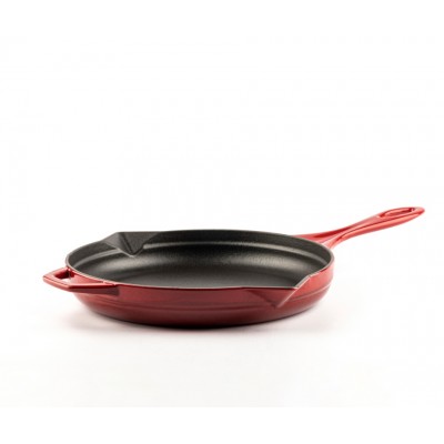 Emajlová liatinová panvica Hosse, Rubin, Ф24cm - Plochá liatinová panvica