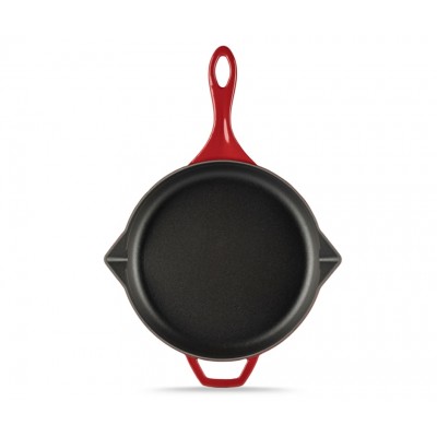 Emajlová liatinová panvica Hosse, Rubin, Ф28cm - Plochá liatinová panvica