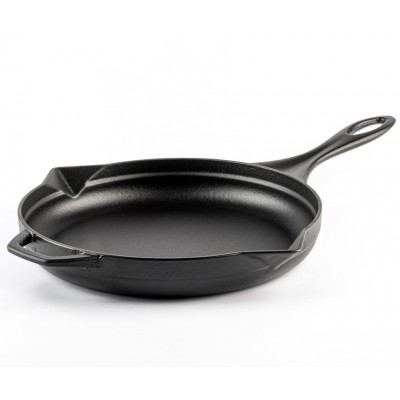 Emajlová liatinová panvica Hosse, Black Onyx, Ф28cm - Plochá liatinová panvica