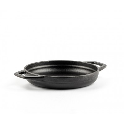 Emajlová liatinová panvica s dvoma rukoväťami Hosse, Black Onyx, Ф16cm - Plochá liatinová panvica