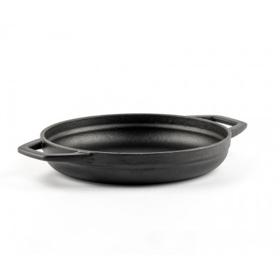 Emajlová liatinová panvica s dvoma rukoväťami Hosse, Black Onyx, Ф19cm - Plochá liatinová panvica
