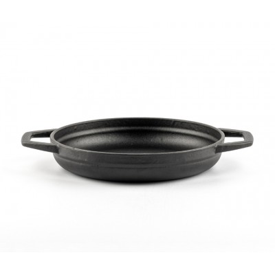 Emajlová liatinová panvica s dvoma rukoväťami Hosse, Black Onyx, Ф19cm - Plochá liatinová panvica