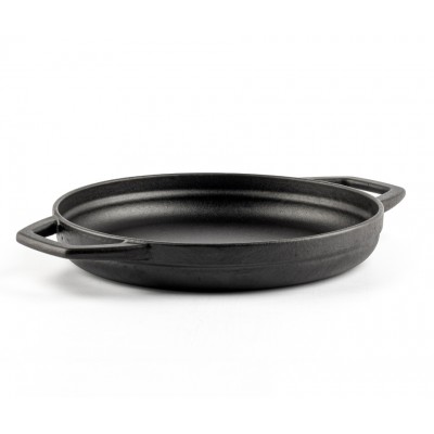 Emajlová liatinová panvica s dvoma rukoväťami Hosse, Black Onyx, Ф22cm - Plochá liatinová panvica