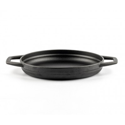 Emajlová liatinová panvica s dvoma rukoväťami Hosse, Black Onyx, Ф22cm - Plochá liatinová panvica