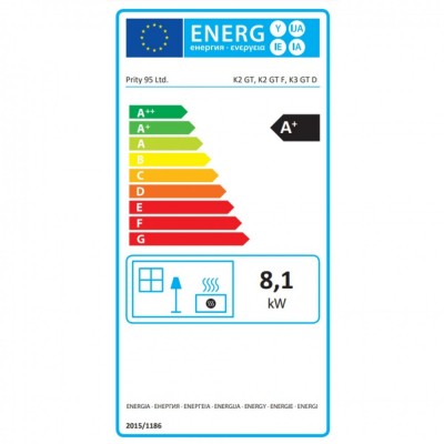 Krbové kachle na drevo Prity K3 GT D, 8,1 kW - Prity