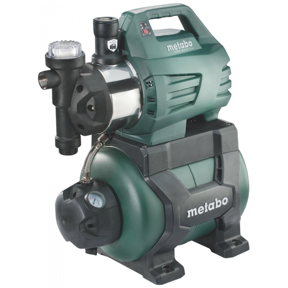 Jednofázové hydroforové vodné čerpadlo METABO HWWI 3500/25 INOX, výkon 1100 W, prietok 3500 l/h, objem nádrže 24 l, výtlačná výška 45 m |  |  |