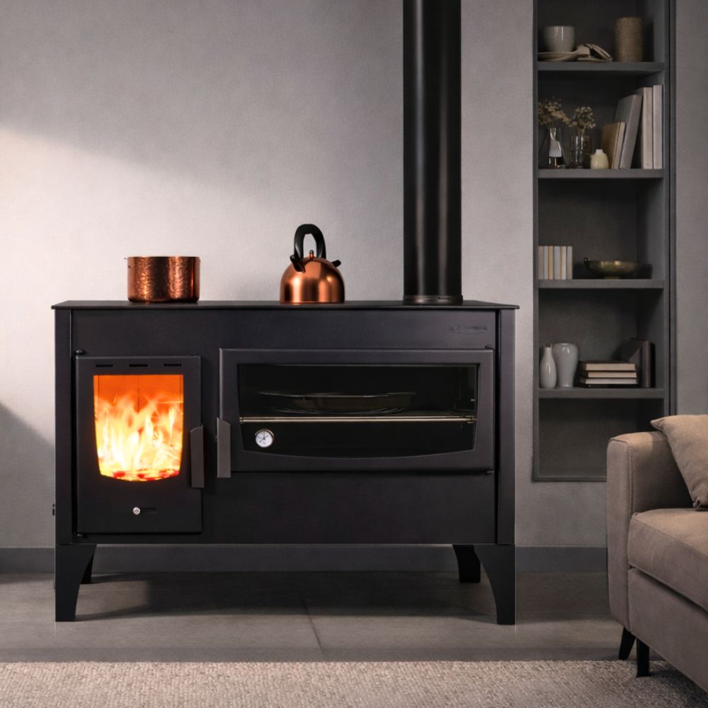 Sporák na drevo Balkan Energy ATS ΜΑSΙΝΑ VERGINA, 10.2kW | Krbové kachle s rúrou | Krbové kachle |