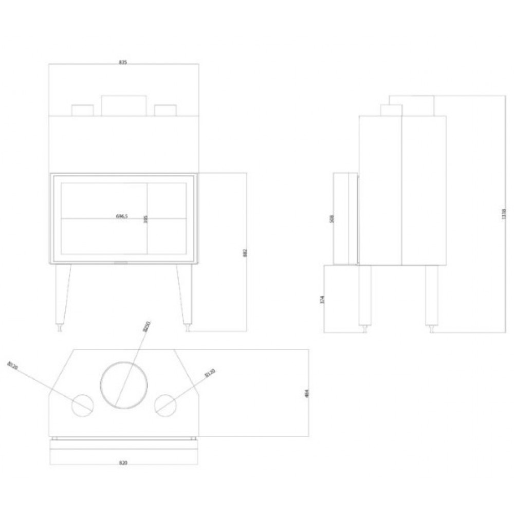 Krbova vlozka Balkan Energy ATS STABLE AIR 800, s vzduchové kanály, 15.95kW | Krby na drevo | Krby |