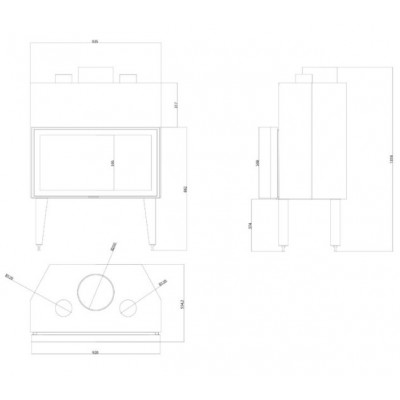 Krbova vlozka Balkan Energy ATS STABLE AIR 900, s vzduchové kanály, 19.59kW - Krby