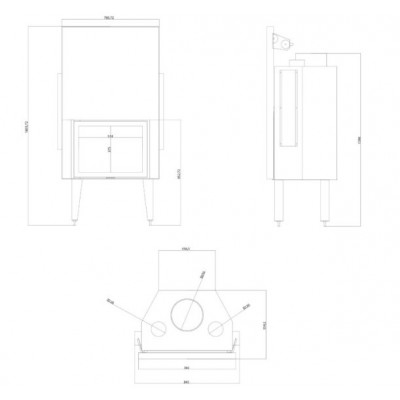 Krbova vlozka Balkan Energy ATS STRAIGHT AIR 700, s vzduchové kanály, 14.89kW - Krby