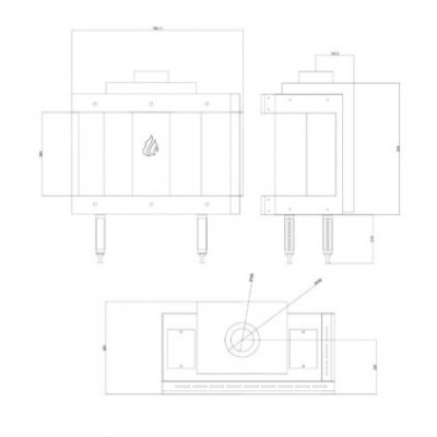 Plynový krb Balkan Energy GAS CORNER 70, 7.8kW - Krby