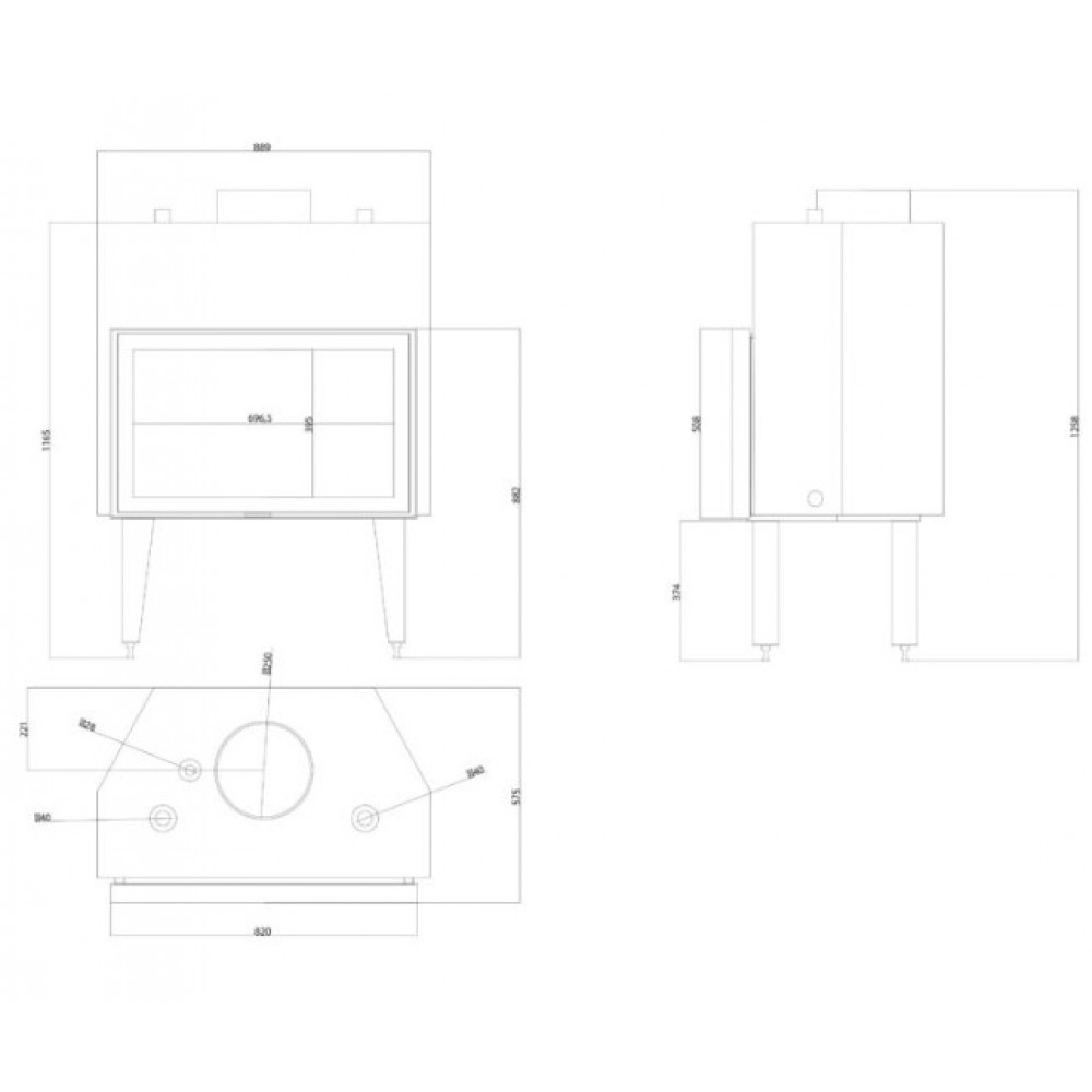 Teplovodná krbová vložka Balkan Energy ATS STABLE HYDRO 800, 30.79kW | Krby na drevo | Krby |