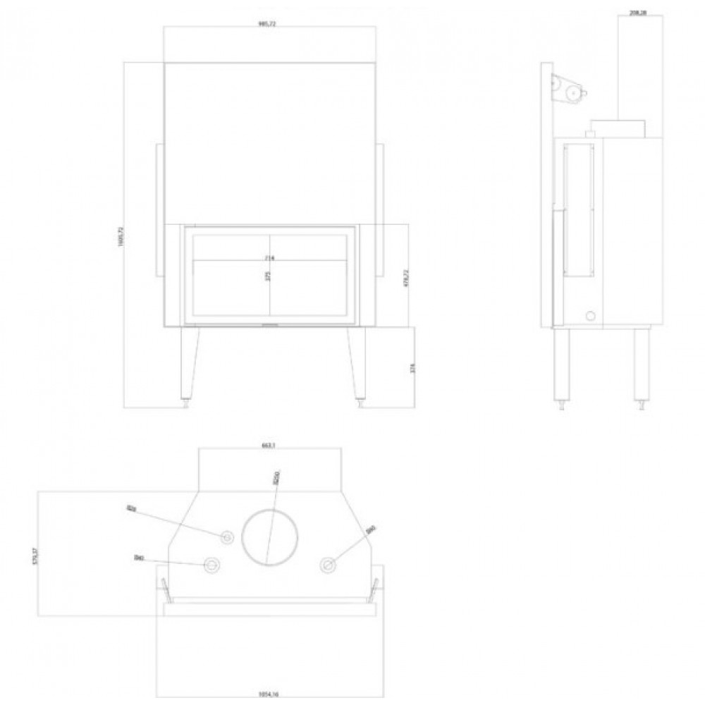 Teplovodná krbová vložka Balkan Energy ATS STRAIGHT HYDRO 900, 32.2kW | Krby na drevo | Krby |
