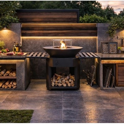 Oceľový gril na drevené uhlie Balkan Energy ROUND 920 - Gril