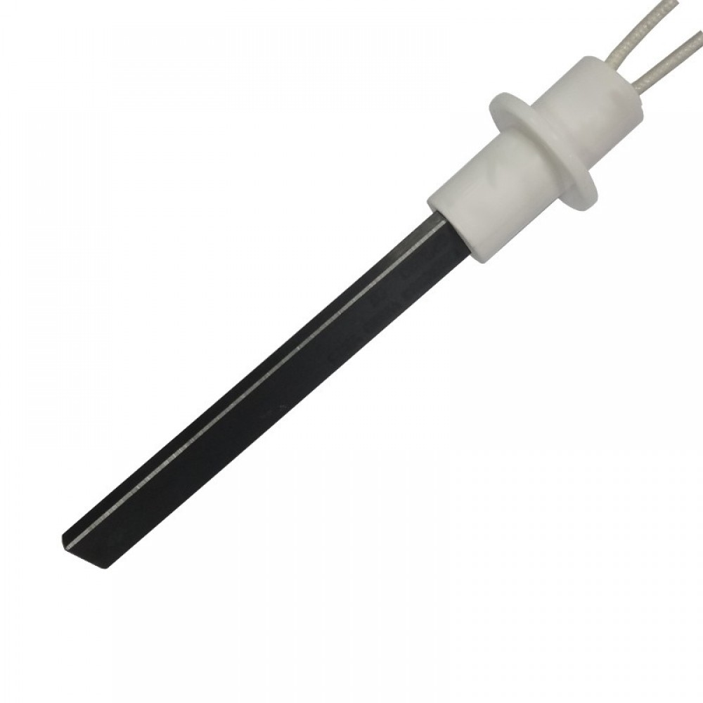Zapaľovač / rezistor s čiernym kremenným kryštálom pre peletové kachle Ravelli, Moretti Design, Karmek One, BURNiT a iné, celková dĺžka 127mm, 400W | Zapaľovače / rezistory pre peletové kachle | Diely pre peletové kachle |
