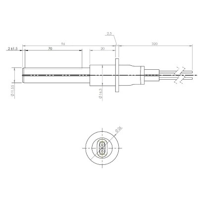 Keramický Zapaľovač / rezistor pre peletové kachle MCZ, RED a iné, celková dĺžka 107mm, 315W - Diely pre peletové kachle