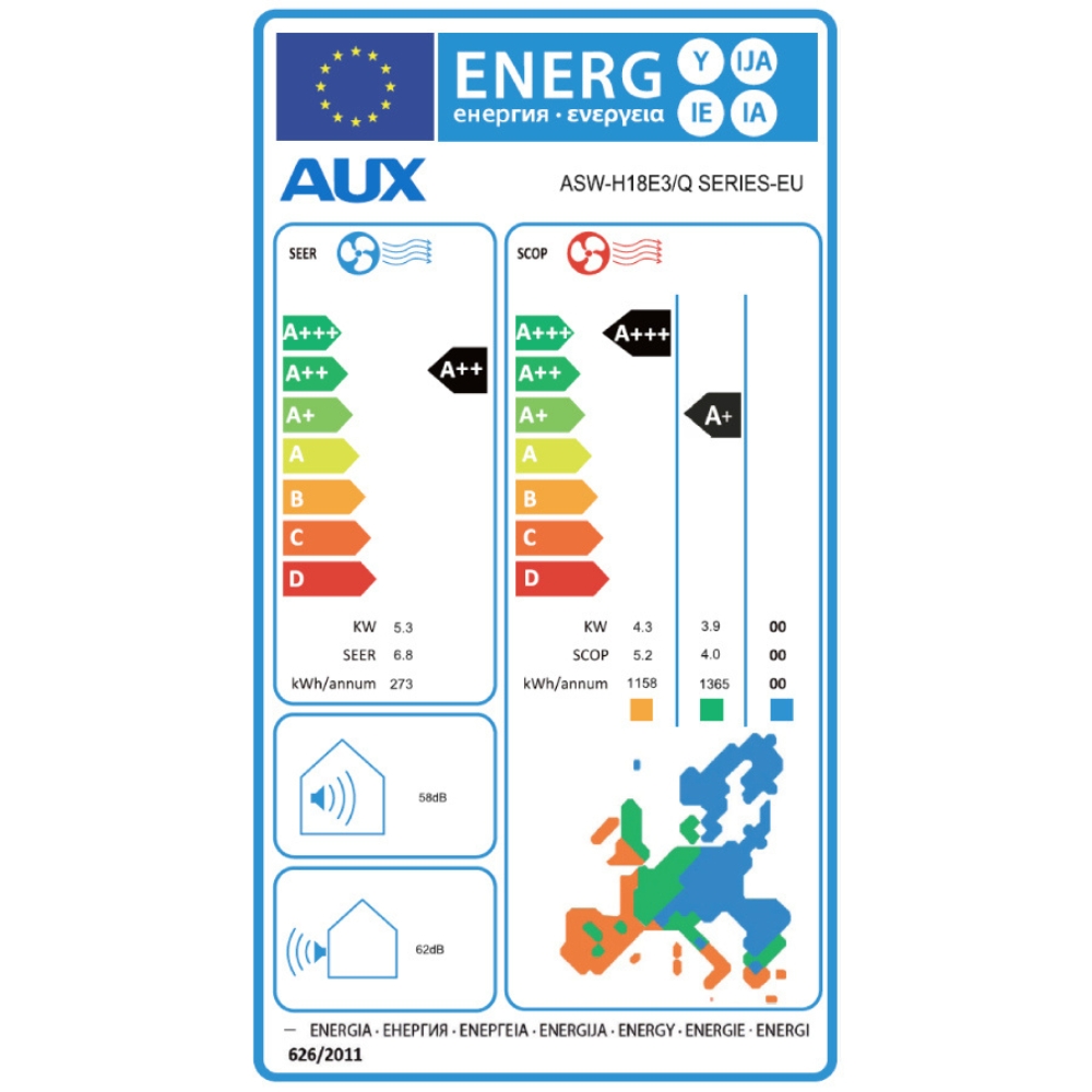Инверторен климатик с WiFi AUX Q-PLUS, 18000 BTU |  |  |