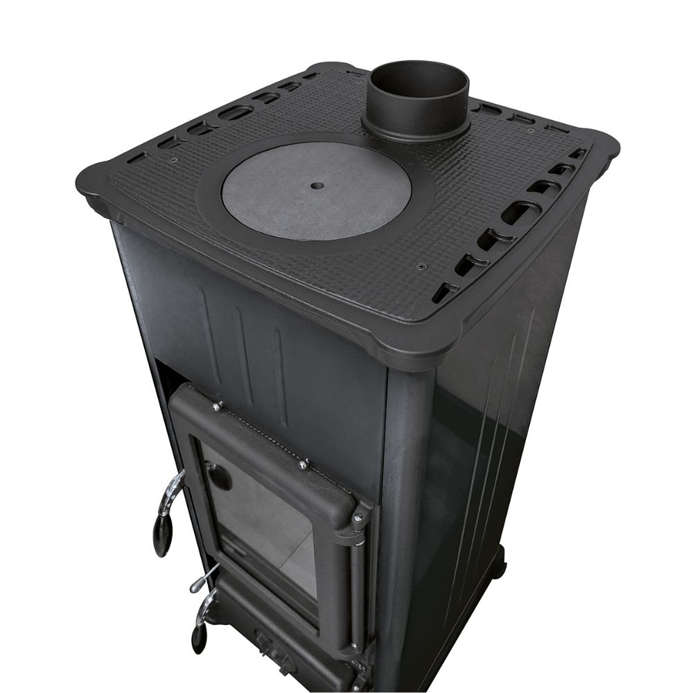 Taliansky kachle / piecka na drevo s varnou doskou La Nordica Emiliana, čierna, 6.5kW | Sporáky na drevo |  |