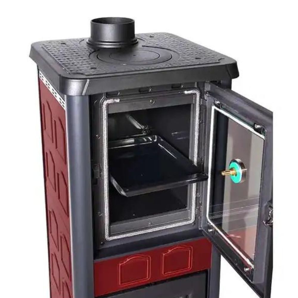 Taliansky kachle / piecka na drevo s rúrou La Nordica Gemma Forno, červená, 7.3kW | Krbové kachle s rúrou | Krbové kachle |