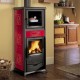 Taliansky kachle / piecka na drevo s rúrou La Nordica Rossella Plus Forno Evo, červená, 9.4kW | Krbové kachle s rúrou | Krbové kachle |