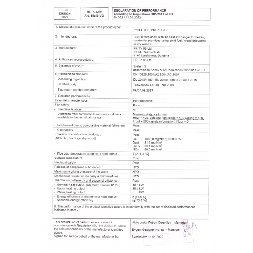 Krbova vlozka Prity TC2F, liatinový, 18.5kW | Krby na drevo | Krby |