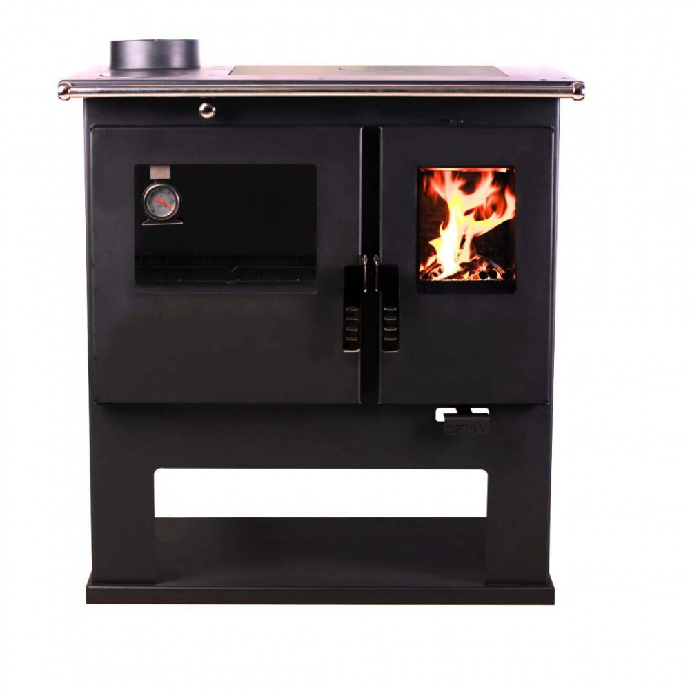 Sporák na drevo Verso CS Inox s nerezovou rúrou, Ľavý, 7.7kW | Krbové kachle s rúrou | Krbové kachle |