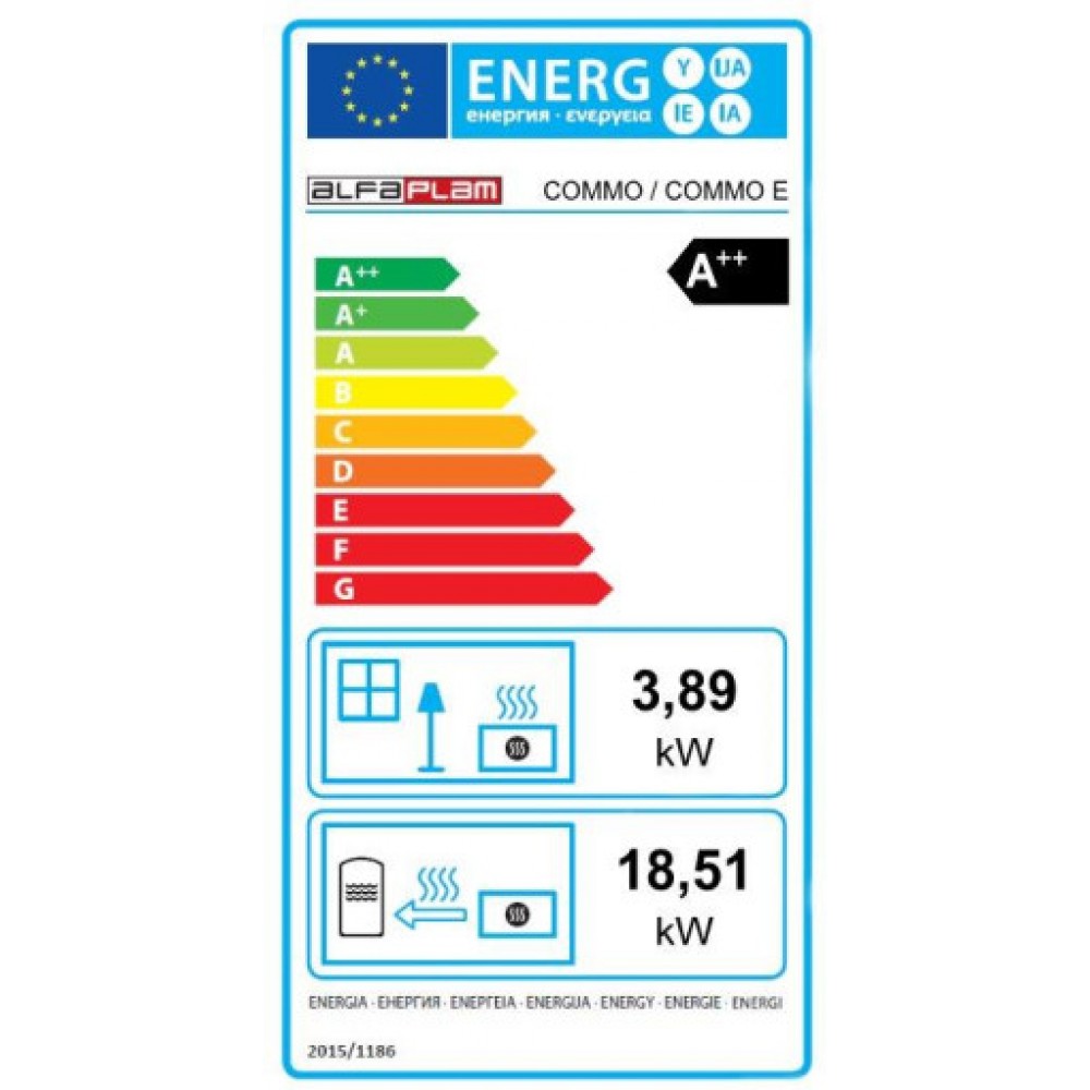 Teplovodné peletové kachle Alfa Plam Commo, 22.5 kW | Teplovodné peletové kachle | Peletové kachle / Pece na pelety |