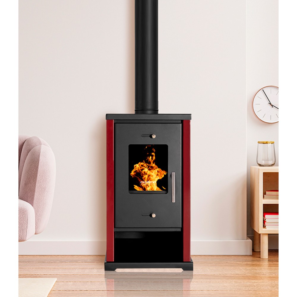 Kachle / Piecka na drevo Prometey EKO Mini Bordeaux, 6.4 kW | Kachle na drevo / Piecky na drevo | Krbové kachle |