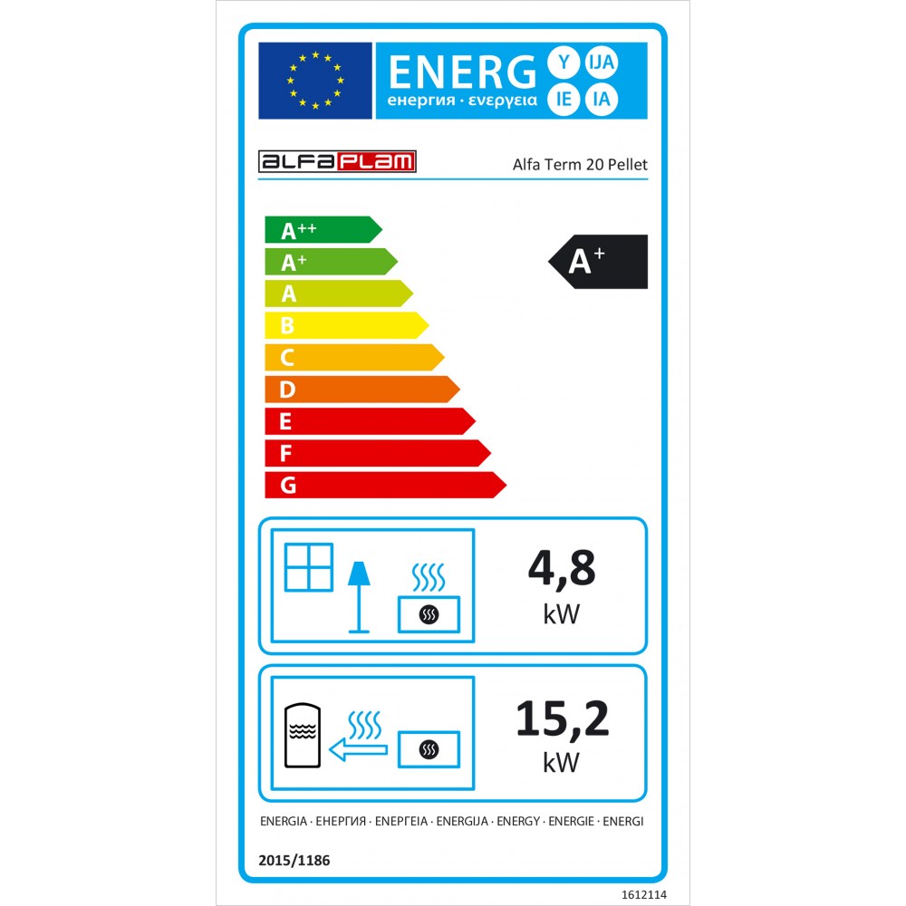 Sporák na pelety s výmenníkom Alfa Plam Alfa Term 20 Pellet, Biela, 20 kW | Sporáky na pelety | Pelety |