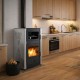 Krbové kachle s teplovodným výmenníkom s rúrou Velmora Fire ATS HYDRO ΜΑSΙΝΑ 90-25 sivá, 25kW | Krbové kachle s teplovodným výmenníkom | Krbové kachle |