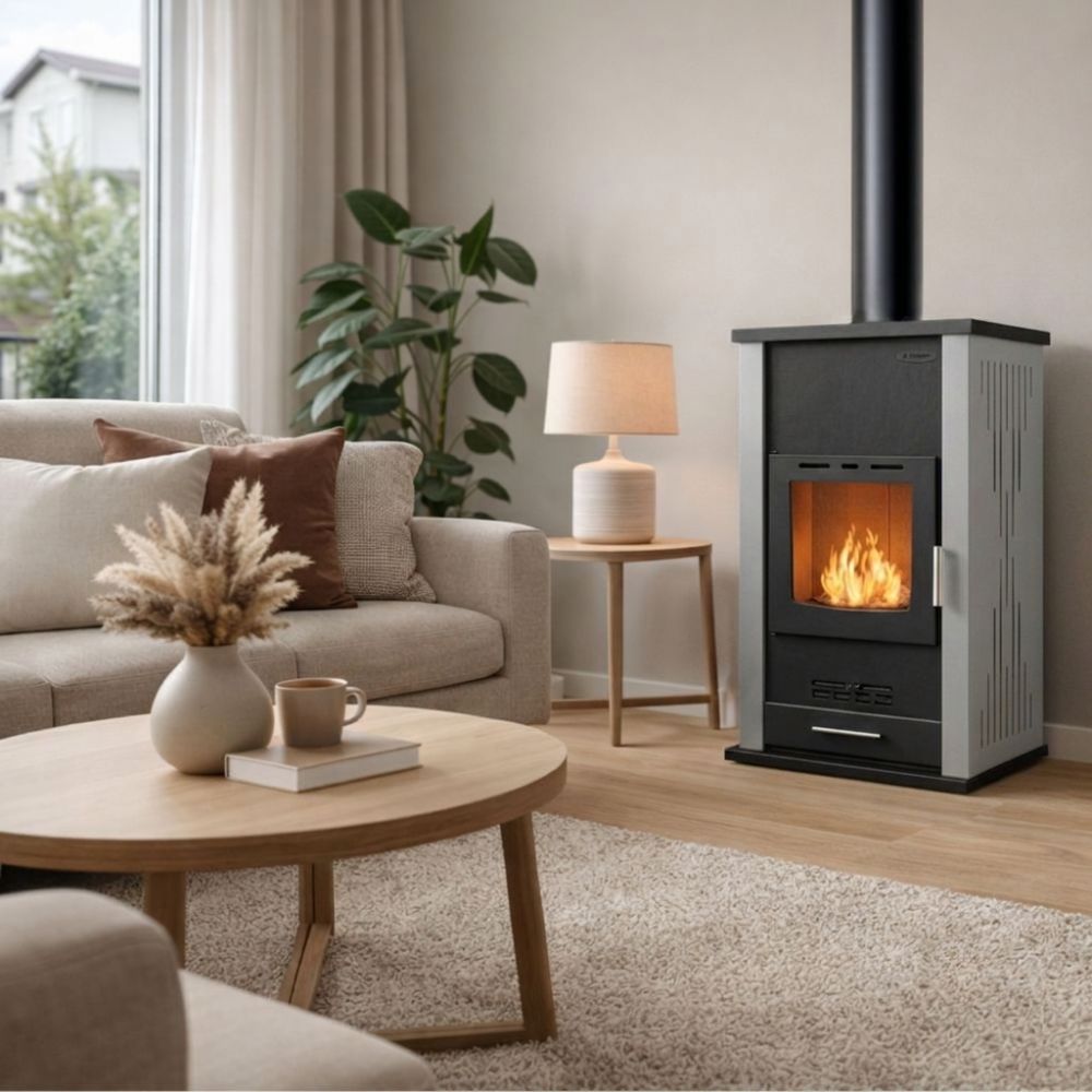 Krbové kachle s teplovodným výmenníkom Velmora Fire ATS HYDRO sivá, 33kW | Krbové kachle s teplovodným výmenníkom | Krbové kachle |