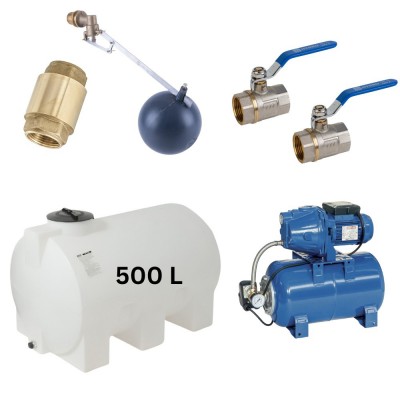 Súprava „Pitná voda 500L“ s nádržou na vodu Mavil (biela, horizontálna) a hydrofórnym čerpadlom Speroni - Porovnanie produktov