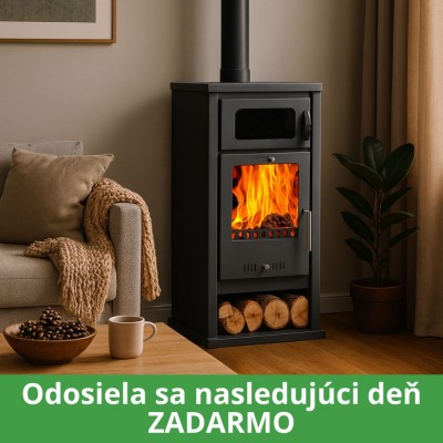 Kachle / Piecka na drevo s rúrou Balkan Energy Troy, 7.8kW - Kachle na drevo / Piecky na drevo