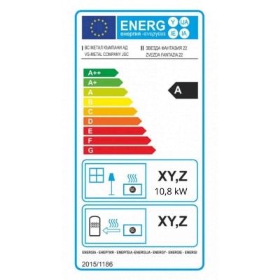 Kachle / Piecka na drevo Zvezda Fantasia 10.8kW, Log - 