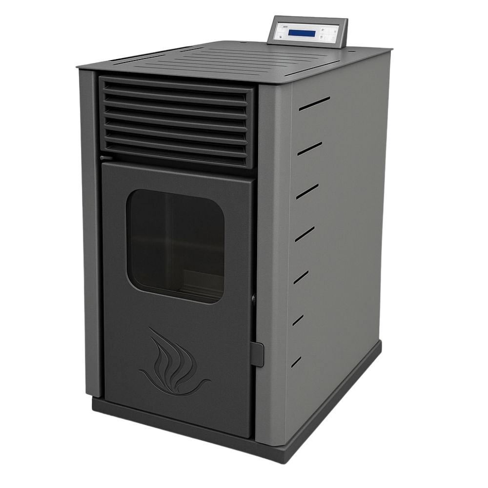 Peletové kachle / Pec na pelety Mytherm Angela TA 20 sivá, 20kW | Teplovzdušné peletové kachle | Peletové kachle / Pece na pelety |