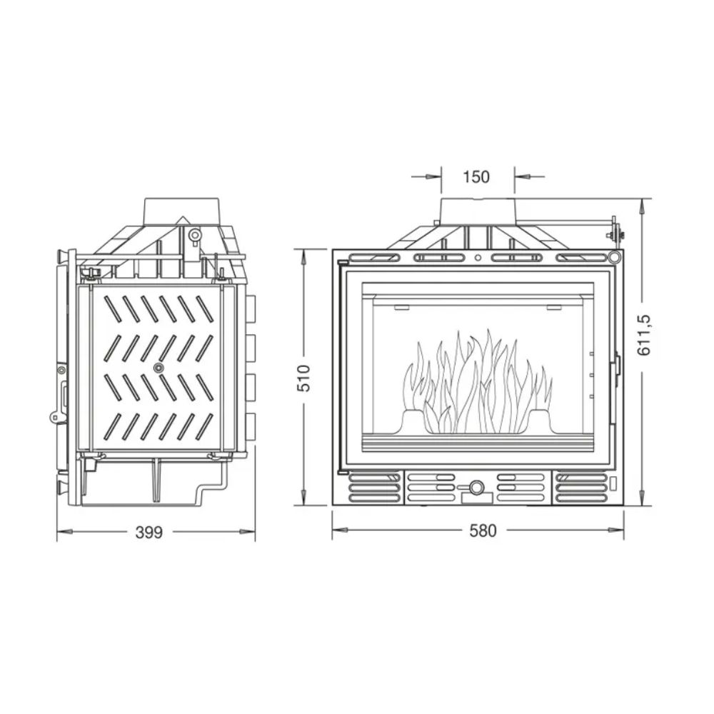 Krbová vložka UNIFLAM 600 PLUS ECO s klapkou a prívodom vzduchu, 8 kW | Krbove vlozky | Krby |