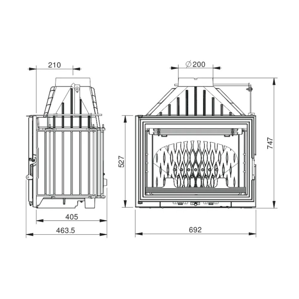 Krbová vložka UNIFLAM 700 LUX ECO s klapkou, 12 kW | Krbove vlozky | Krby |