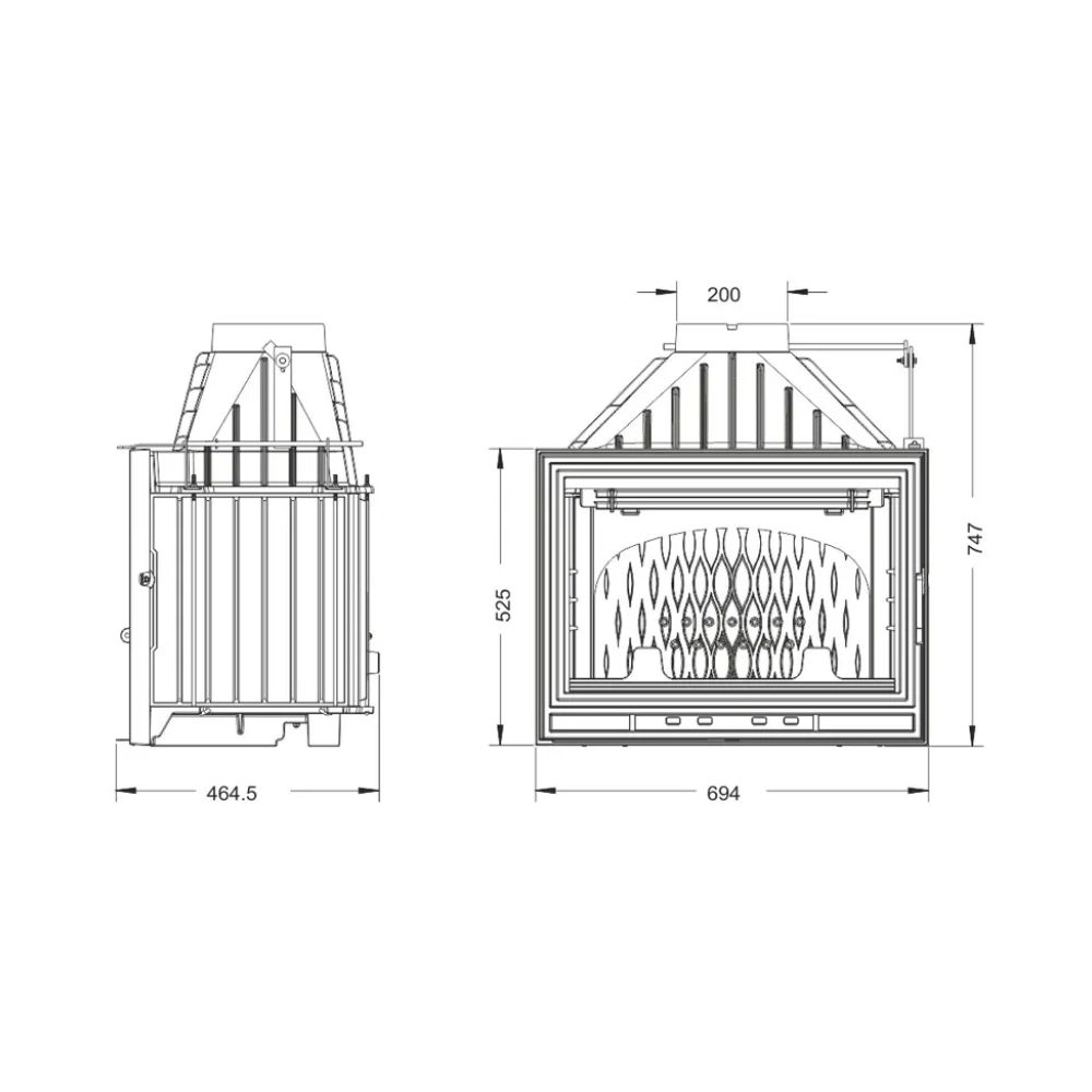 Krbová vložka UNIFLAM 700 OPTIMA ECO s klapkou a prívodom vzduchu, 12 kW | Krby na drevo | Krby |