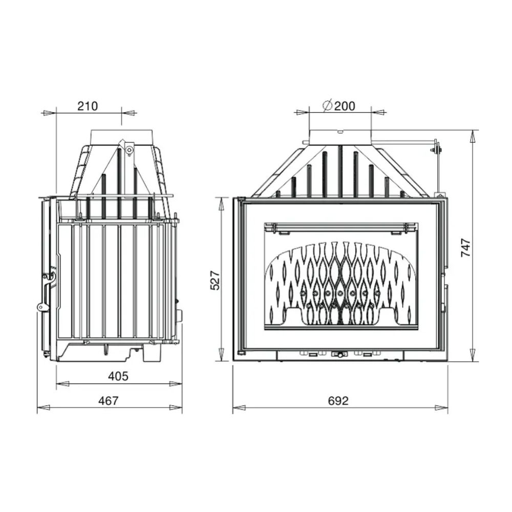 Krbová vložka UNIFLAM 700 PLUS ECO s klapkou, 12 kW | Krby na drevo | Krby |