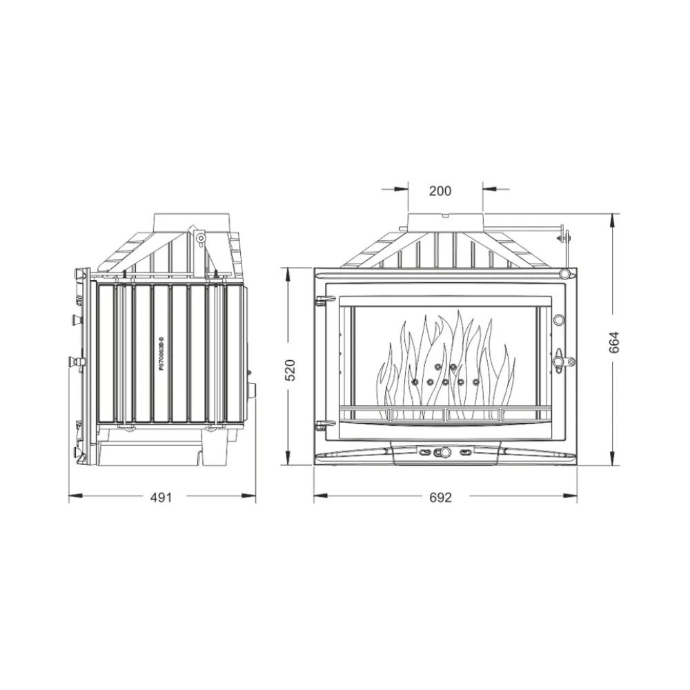 Krbová vložka UNIFLAM 700 SELENIC ECO s klapkou, 10 kW | Krby na drevo | Krby |