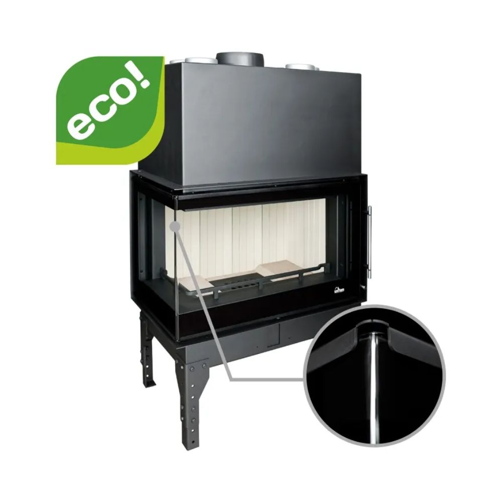 Krbová vložka UNIFLAM 860 EVO PBS s rozvodmi vzduchu a prívodom vzduchu, ohnuté sklo, ľavá strana, 15 kW | Krby na drevo | Krby |