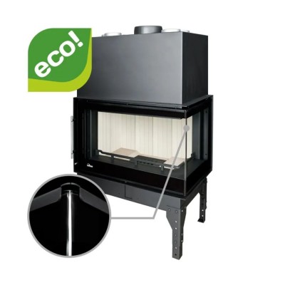 Krbová vložka UNIFLAM 760 EVO PBS s rozvodmi vzduchu a prívodom vzduchu, ohnuté sklo, pravá strana, 10 kW - Krby