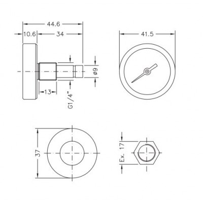 Bimetallic pyrometer Cewal, Rear stem DN40 - Porovnanie produktov
