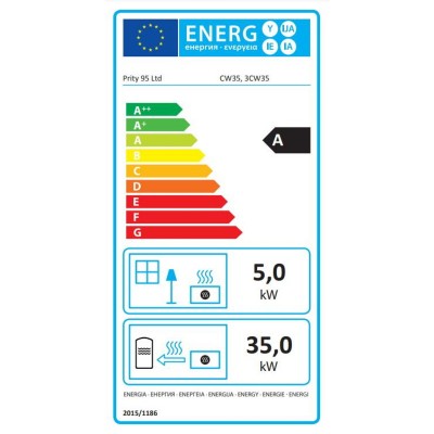 Teplovodná krbová vložka Prity 3C W35, liatinový, 40kw - Liatinové krbové vložky