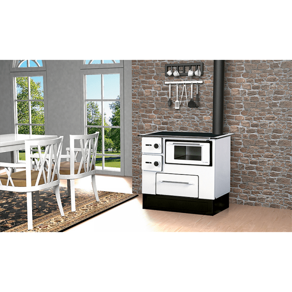 Sporák na drevo Alfa Plam Regular 46 Biela Ľavý , 5kW | Sporáky na drevo | Drevo |