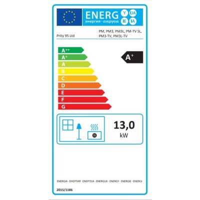 Kachle na drevo Prity PM3 TV, 13kW - Kachle na drevo / Piecky na drevo