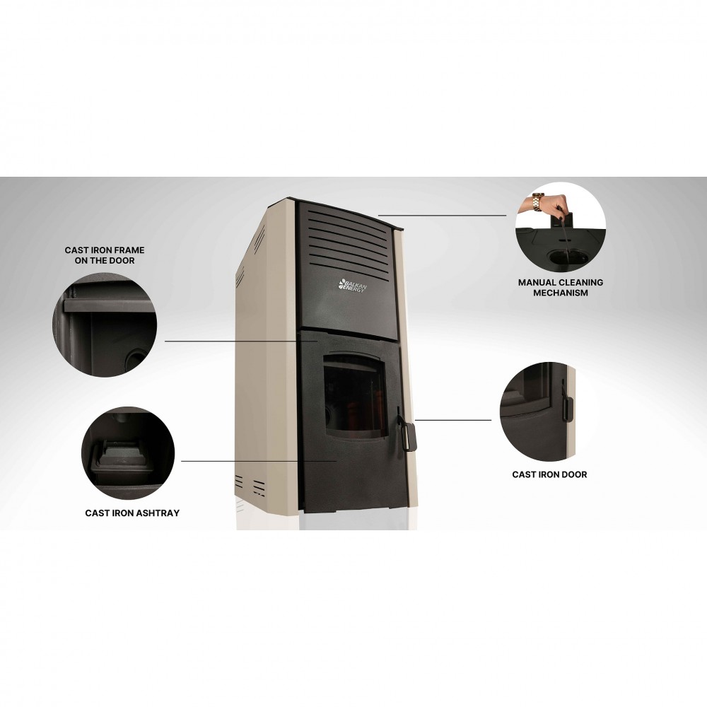 Teplovodné peletové kachle Balkan Energy Aurora, 30 kW | Teplovodné peletové kachle | Peletové kachle / Pece na pelety |