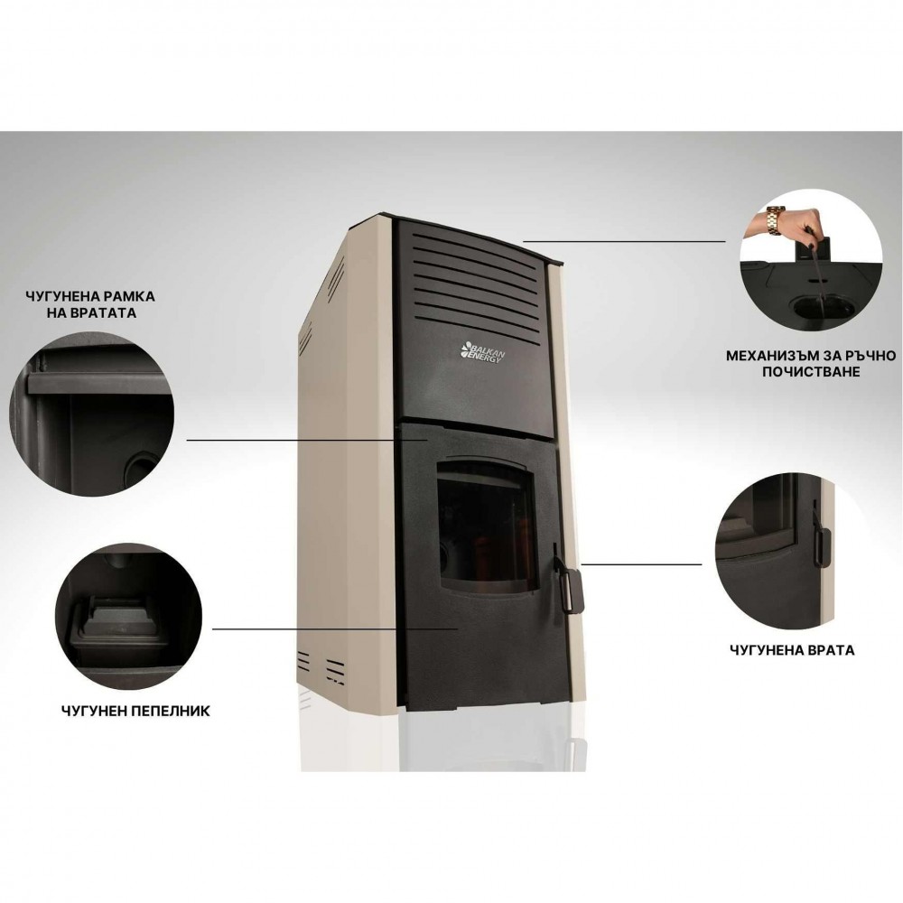 Teplovodné peletové kachle Balkan Energy Beatrice, 20 kW | Teplovodné peletové kachle | Peletové kachle / Pece na pelety |